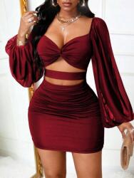 Shein Bordó Ruha Mini Kivágással S06__L