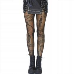 Leg Avenue Necc harisnya fekete kígyó mintás One Size (4902661617916)