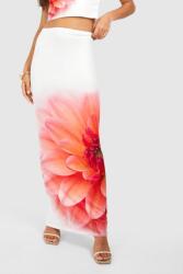 Boohoo Fehér Klasszikus Maxi Szoknya Magas Egyenes Sima Print Boohoo 40