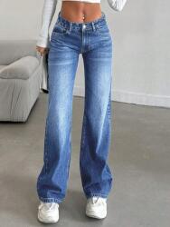 Shein Kék Egyenes Szárú Farmernadrág Vlf PK01__XS