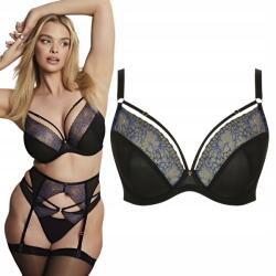 Panache Cleo by Panache Valentina Luxe Plunge Bra fekete melltartó 65H 30FF (10726)