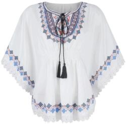  Boho Poncsó Kaftán blúz S-es méret One Size Fehér Csipke