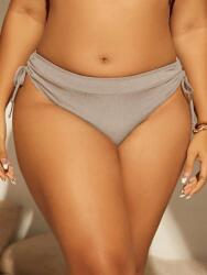 Shein Világos Bézs Bordázott Bikinialsó Klasszikus Shein Megkötős Oldalrésszel 46