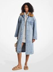 Michael Kors Női Oversize Kabát, Gombos, Térdig Érő, Kék, Xs/s Méret Qaa (MF4109TFAU)