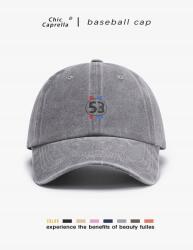 Shein Szürke Baseball Sapka Klasszikus Nyomott Mintás Kerek Shein Univerzális
