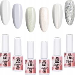 AlleLac 6x Hibrid lakk Allelac 6g Whites White Set 6in1 (Lakier Brokatowy Na Karnawał Cloud Dancer)