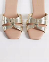 New Look arany lapos sarkú flip-flop papucs fényes B25 40