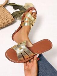 Shein Arany Flip-flop Papucs Casual Fényes S06 38