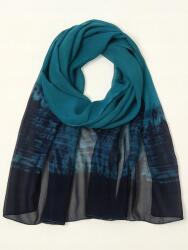 Shein Zöld-sötétkék Chiffon Mintás Sál Szellős Sima Shein