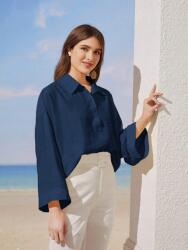 Shein Női Ing Sötétkék Laza Casual 36 1MA