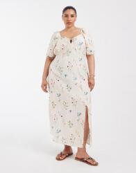 VERO MODA krémszínű maxi ruha rövid ujjú virágmintás B25 52