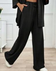 Shein Fekete Hosszú Ujjú Ing Texturált Gombos Shein XL