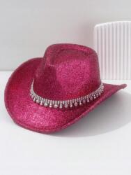 Shein rózsaszín cowboy kalap díszítéssel S07 Os