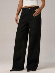 Shein Fekete Egyenes Szárú Farmernadrág S06__L