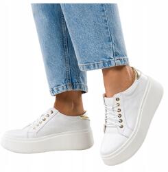 Casu Női Sneakers Bőr Fehér Creepers Kényelmes Termék Lengyel r 41
