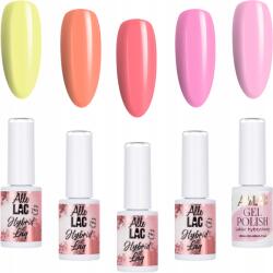 AlleLac 4+1 Hibrid lakk Allelac 5g Pasztell színek Must Have Spring szett (Zestaw 5w1 lakierów hybrydowych na wiosnę)