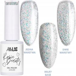 AlleLac Hibrid lakk Allelac 6g Led/uv Gel Polish Rosie Beauty Glow Ezüst (Lakier Brokatowy Na Karnawał Blask Drobinki)