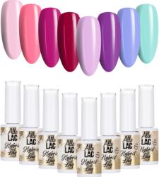 AlleLac 8x Hibrid lakk Allelac 5g Limited Edition Set 8in1 Pasztell színek (Zestaw Lakierów Hybrydowych Na Karnawał)