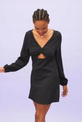 H&M Fekete Mini Ruha Kivágás 562 ZT2__M