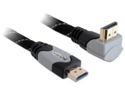 Delock 83077 Kábel; Hdmi dugó, Hdmi dugó 270° fel/le; textil; 5m (83077)