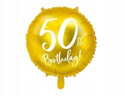 PartyDeco Fólia lufi 50. születésnapra, arany, 45 cm