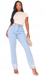 Prettylittlething Prettylittleething Farmernadrág Kék Egyenes 36 M6L