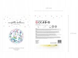 PartyDeco Kerek konfetti lufi, 1m, mix