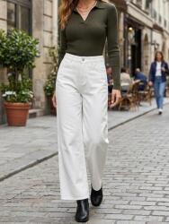 Shein Fehér Egyenes Szárú Farmer Nadrág S06__M