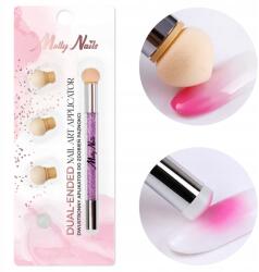 Molly Nails Kétoldalas Ombre ecset Nail Art bélyegző szivacs (Pędzelek z gąbka do zdobienia paznokci)