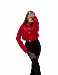 Mia Maison Gossip Mia Maison női ing piros csillogó strasszokkal oversize