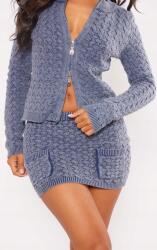 Prettylittlething Kék Kötött Mini Szoknya Gumis Zsebekkel Prettylittlething 38