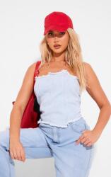 Prettylittlething Világoskék Klasszikus Farmer Crop Top Cipzárral Prettylittlething 32