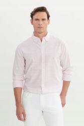  Férfi Ing Casual Rózsaszín Finom Kockás Button-down S 5IA (ETE020252546/TOZ PEMBE)