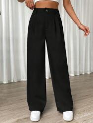 Shein Egyenes Szárú Magas Derekú Pvc Nadrág S06__L