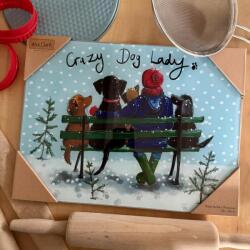 Alex Üveg Díszdeszka Crazy Dog Lady Kutya Karácsony