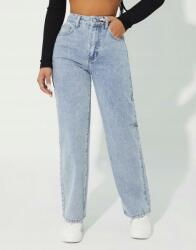 Shein Kék Farmer Nadrág Egyenes Szárú Magas Derekú 439 PK01__M