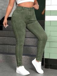 Shein Zöld Magas Derekú Farmer Nadrág S06__46