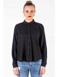 VERO MODA Fekete Klasszikus Hosszú Ujjú Len Viszkóz Ing L 6_A