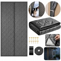 sennifar Hőszigetelő Függöny Ajtómágneshez 100x210cm Tömör (Szara gruba zasłona termiczna na drzwi)