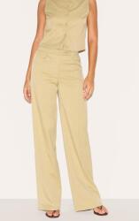 Prettylittlething Bezsárga, Selymes, Egyenes Szabású, Klasszikus, Magas Derékú Nadrág Prettylittlething 38