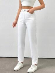 Shein Fehér Magas Derekú Farmernadrág N9I S06__S