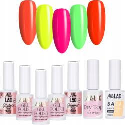AlleLac 5x Hibrid lakk Allelac 6g Skittle Nails Alap és Top Nyári Szett (Zestaw Lakierów Hybrydowych Lato Cukierkowy)