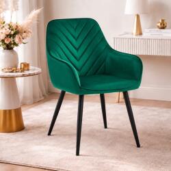 ARTOOL Scaun tip fotoliu pentru dining si living Nana, catifea verde inchis (3948_1)