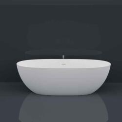 Teko Cadă freestanding, Teko Nubia, din compozit, cu preaplin, 157x65 cm, alb mat (TEKB-3-AM)