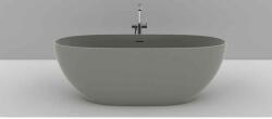 Teko Cadă freestanding, Teko Nubia, din compozit mineral, cu preaplin, 157x65 cm, finisaj Gelcoat grey stone mat (TEKB-3-GSM) - e-baie