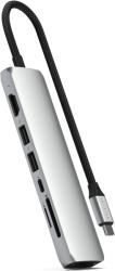 Satechi Hub USB-C Satechi Slim 7-in-1, HDMI 4K/60 Hz, Gigabit Ethernet, argintiu (ST-P7SS)
