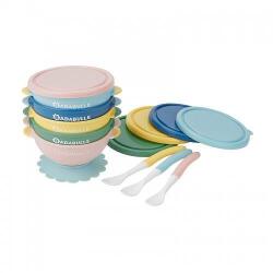 Badabulle Set de boluri cu capac etanș și linguri Set pentru masa bebelusi