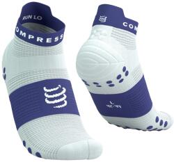 CompresSport Pro Racing V4.0 Run Low SS 2026 kompressziós futózokni-Fehér/Kék-T2 (324507)