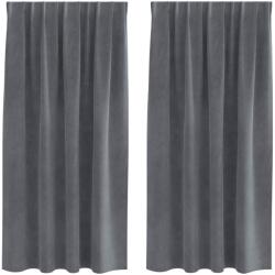vidaXL Sötétítő függönyök 2 pcs Világosszürke 140 x 175 cm Bársony 4107289 (4107289)