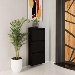 Hanah Home Dulap pantofi metalic, set 3 bucati, Negru (159ORN1103) Pantofar